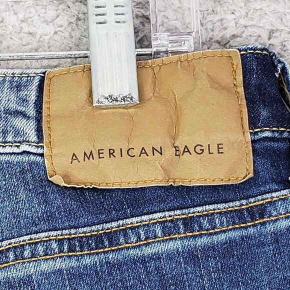American Eagle AE Jeans Mens Size 29x32 Flex Slim Straight Blue Stretch - Picture 8 of 12